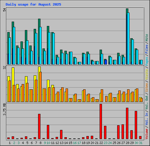 Daily usage for August 2025
