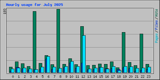 Hourly usage for July 2025
