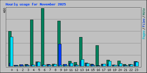Hourly usage for November 2025
