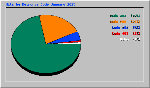 Hits by Response Code January 2025