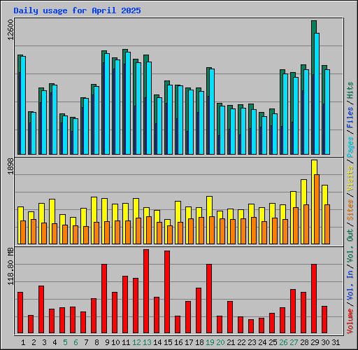 Daily usage for April 2025