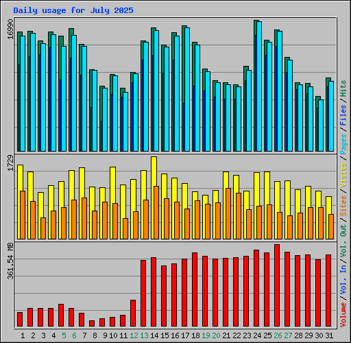 Daily usage for July 2025
