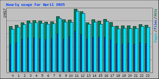 Hourly usage for April 2025