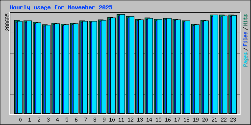 Hourly usage for November 2025