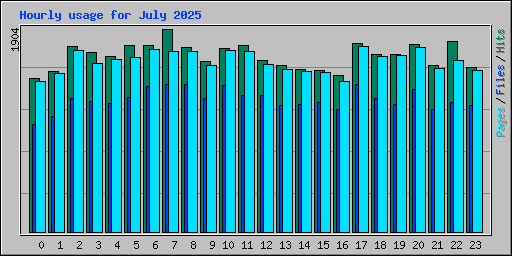 Hourly usage for July 2025