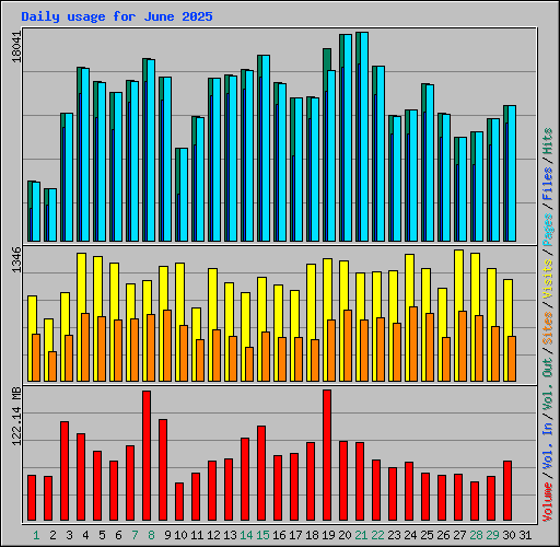 Daily usage for June 2025