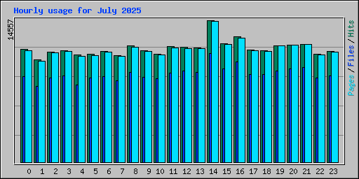 Hourly usage for July 2025