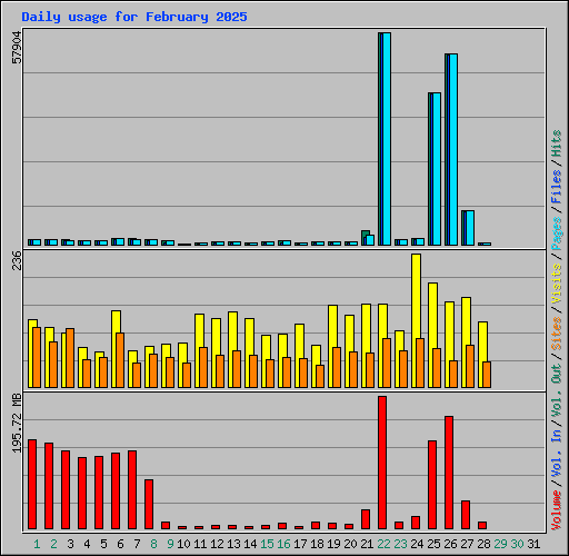 Daily usage for February 2025
