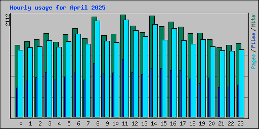 Hourly usage for April 2025