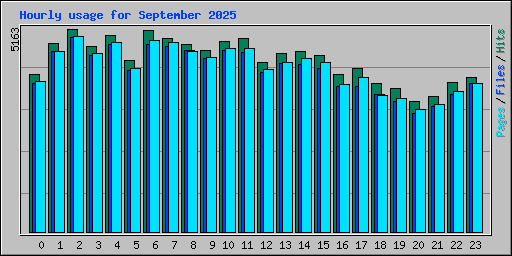 Hourly usage for September 2025