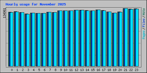 Hourly usage for November 2025