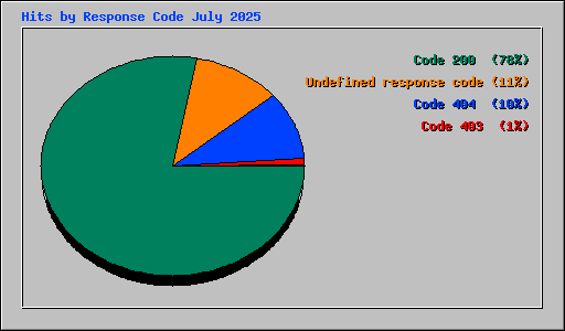 Hits by Response Code July 2025